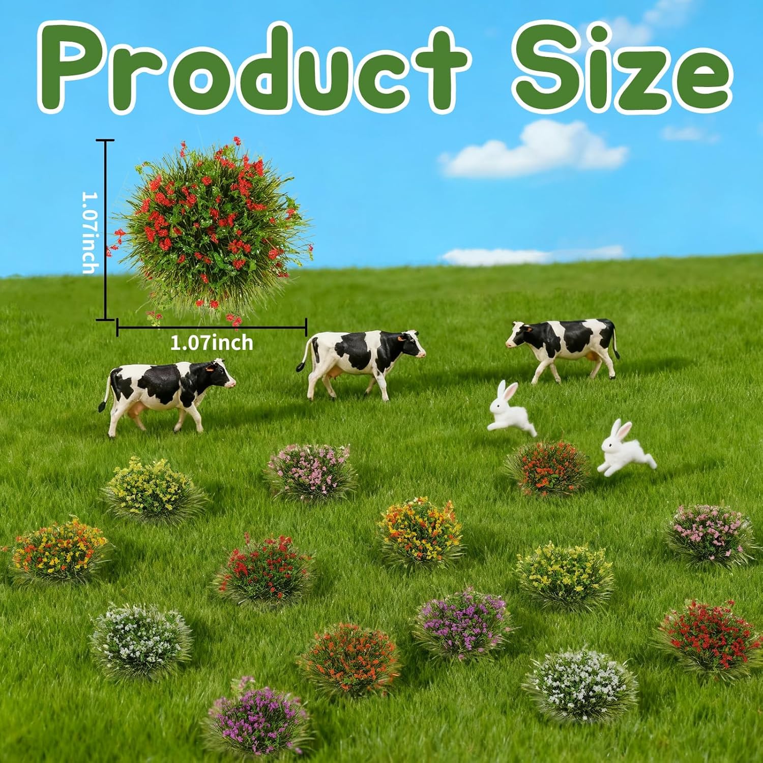 Warmtree 14 Pcs Large Static Grass Bushy Tufts Lowland Shrubs Tuft Terrain Model Kit for Train Landscape Railroad Scenery Sand Military Layout Model Miniature Bases Ho Scale Accessories and Dioramas