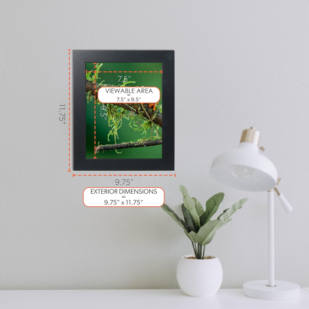 wallsthatspeak Elements 8x10 Picture Frame with Easel for Shelf Décor, Black Frame Displays Vertically or Horizontally, Includes High Clarity Glass, Set of 6