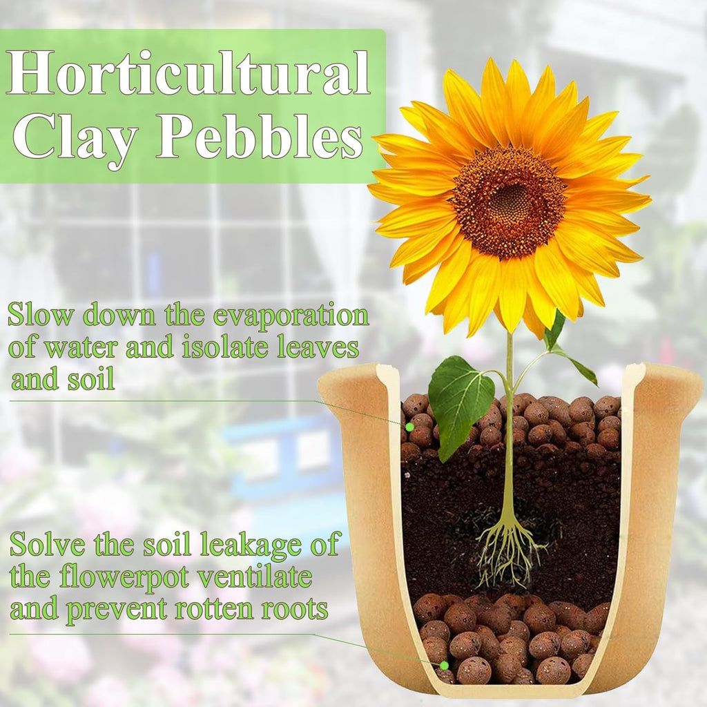 5 lbs Clay Pebbles for Plants, 8-12 mm Leca Clay Balls for Indoor Plants, Orchid Potting Mixes, Hydroponic Growing, Aquaponics, Potted Top Dressing and Drainage