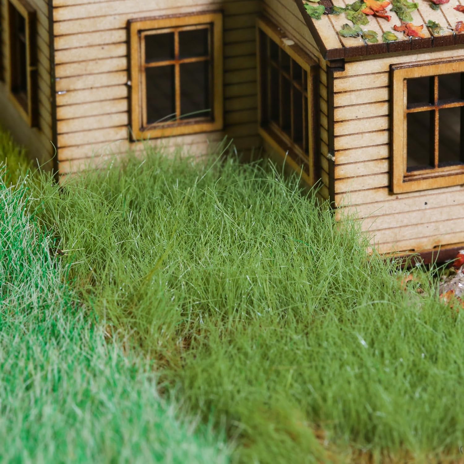 16mm Tall Diorama-Flowers-Grass Hand-teared Grass Deep Emerald Green Static-Grass for Model-Train-Scener Wargaming-Terrain ，Dioramas & DIY Crafts