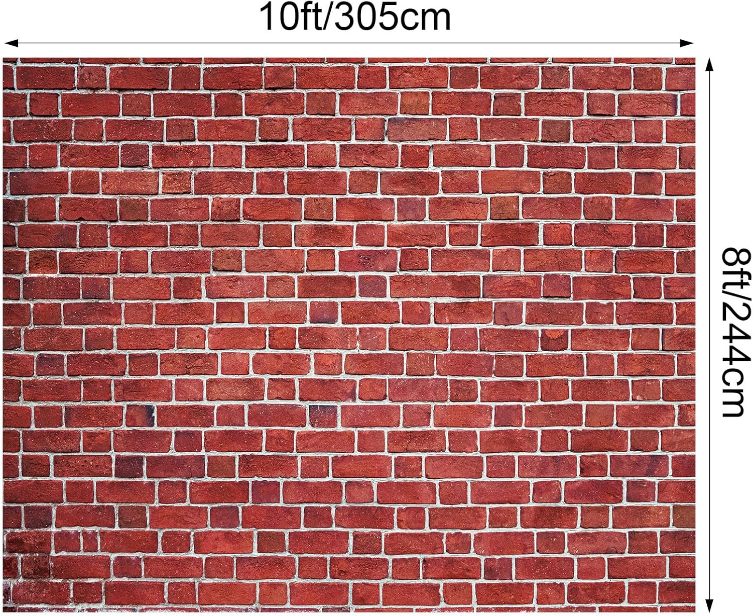 VitalCozy 10 x 8 Ft Christmas Brick Wall Backdrop for Photoshoot Polyester Fabric Brick Backdrop Background for Fireplace Home Decoration Newborn Birthday Party (Red)