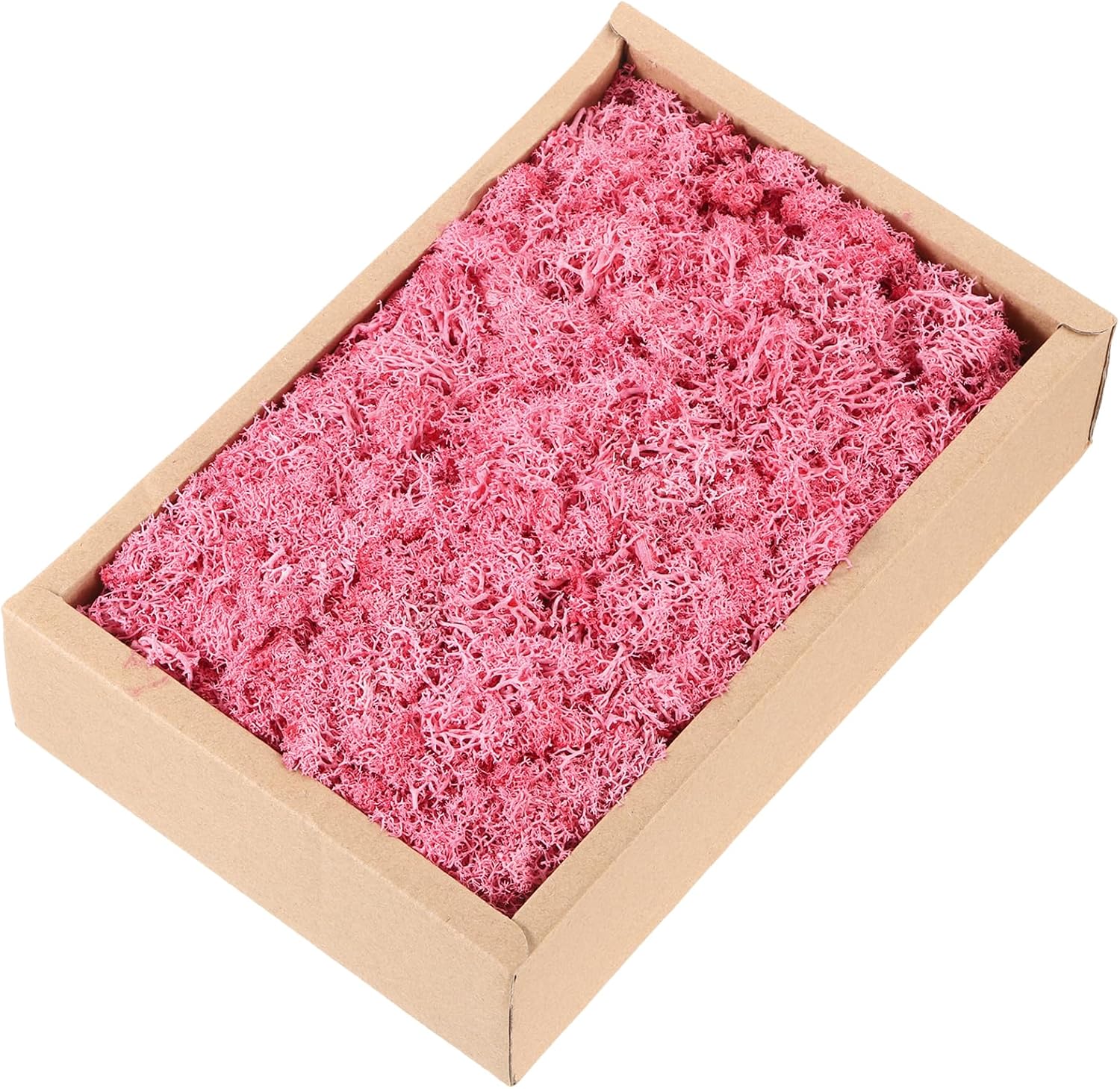 MECCANIXITY 7.8oz Preserved Reindeer Moss, Dark Pink Decorative Artificial Fake Moss for Potted Plants Indoor Crafts Lichen Centerpieces Decor