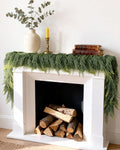 18FT (2 * 9FT) Fluffy Cedar Garland - Extra Long Real Touch Artificial Garland, Full & Soft Faux Greenery for Grand Mantle Staircase Door, Rustic Farmhouse Christmas Decor Indoor Outdoor