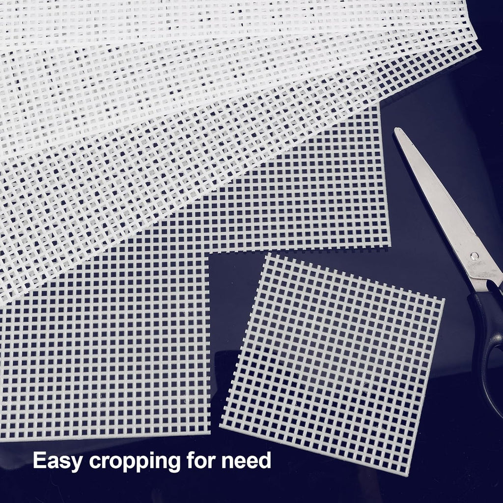 Caydo 18 Pieces 7 Count Plastic Canvas Sheets, 7 CT Clear Plastic Mesh for Cross Stitching, Making Jewelry Organizer, Knit Crochet Projects (10.5 x 13.5 Inch)