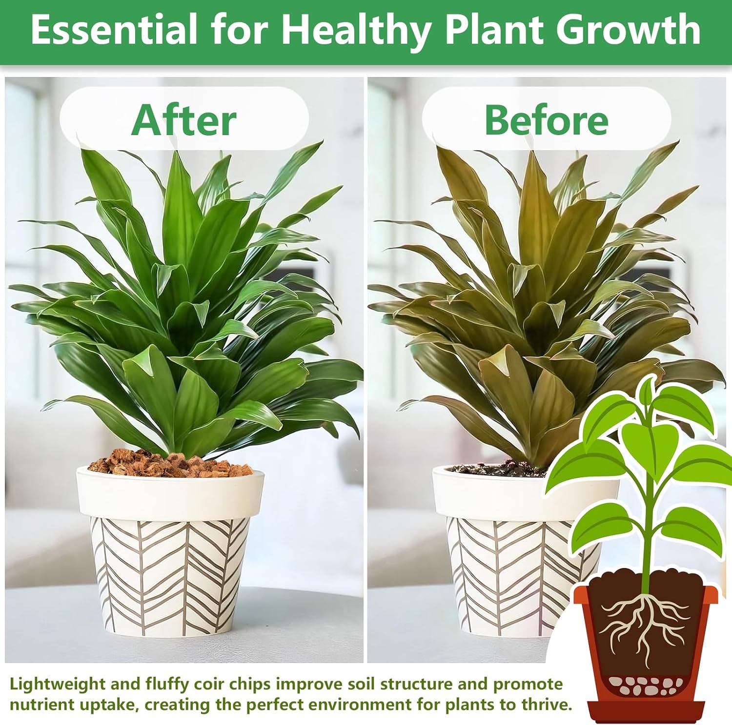 Legigo 6 Pack Coco Coir Chips for Plants- 6.6 LB 100% Organic Coconut Chips Brick Potting Mix with Low EC & PH Balance, Coconut Husk Substrate Coco Husk Mulch for Garden, Planting, Orchid and Soil Mix