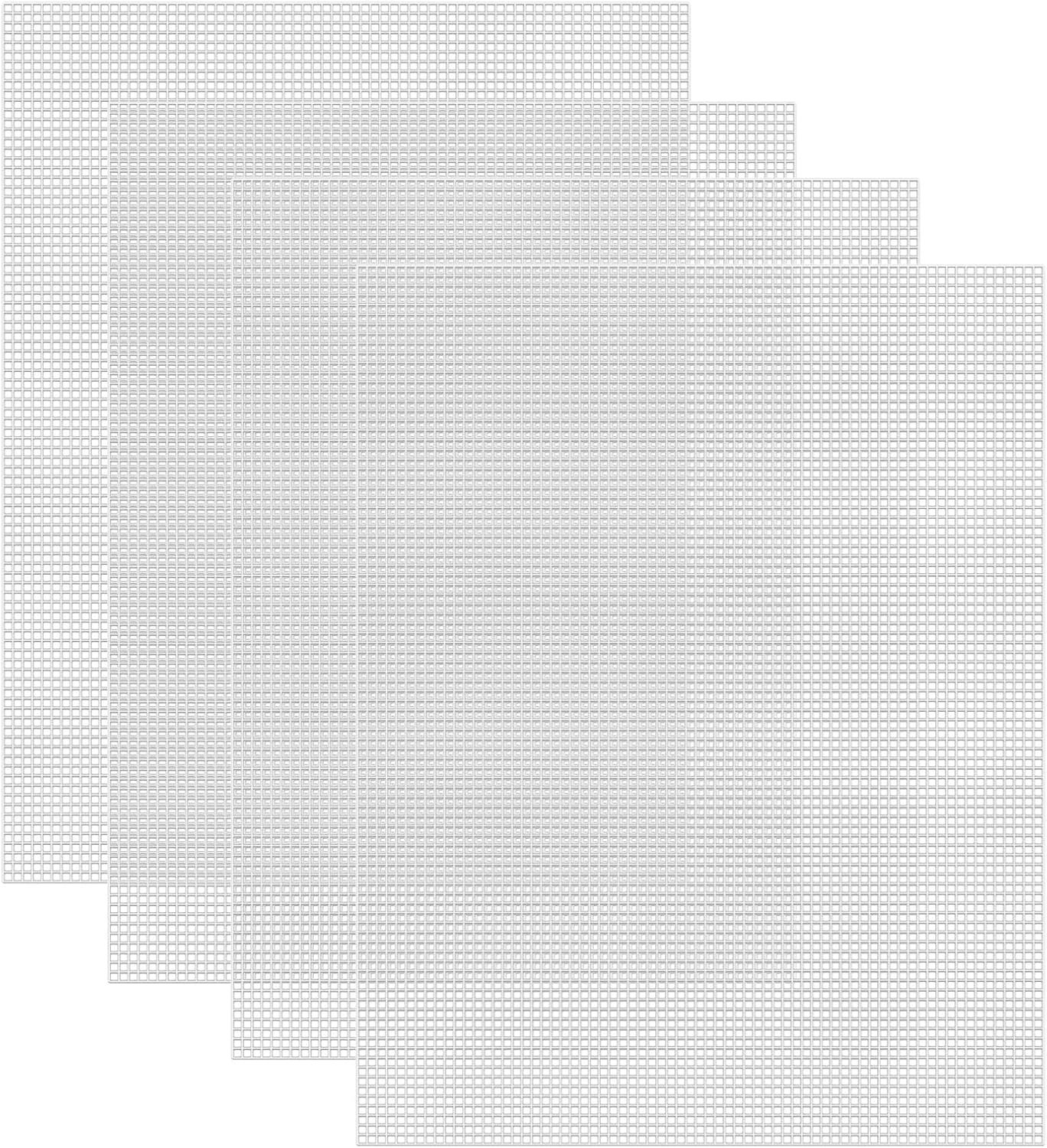 Caydo 4 Pieces 7 Count Plastic Canvas Sheets 10.5 x 13.5 Inch Plastic Mesh Sheet, Eye Mesh for Embroidery, Acrylic Yarn Crafting, Knit Crochet Projects and Make Dividers