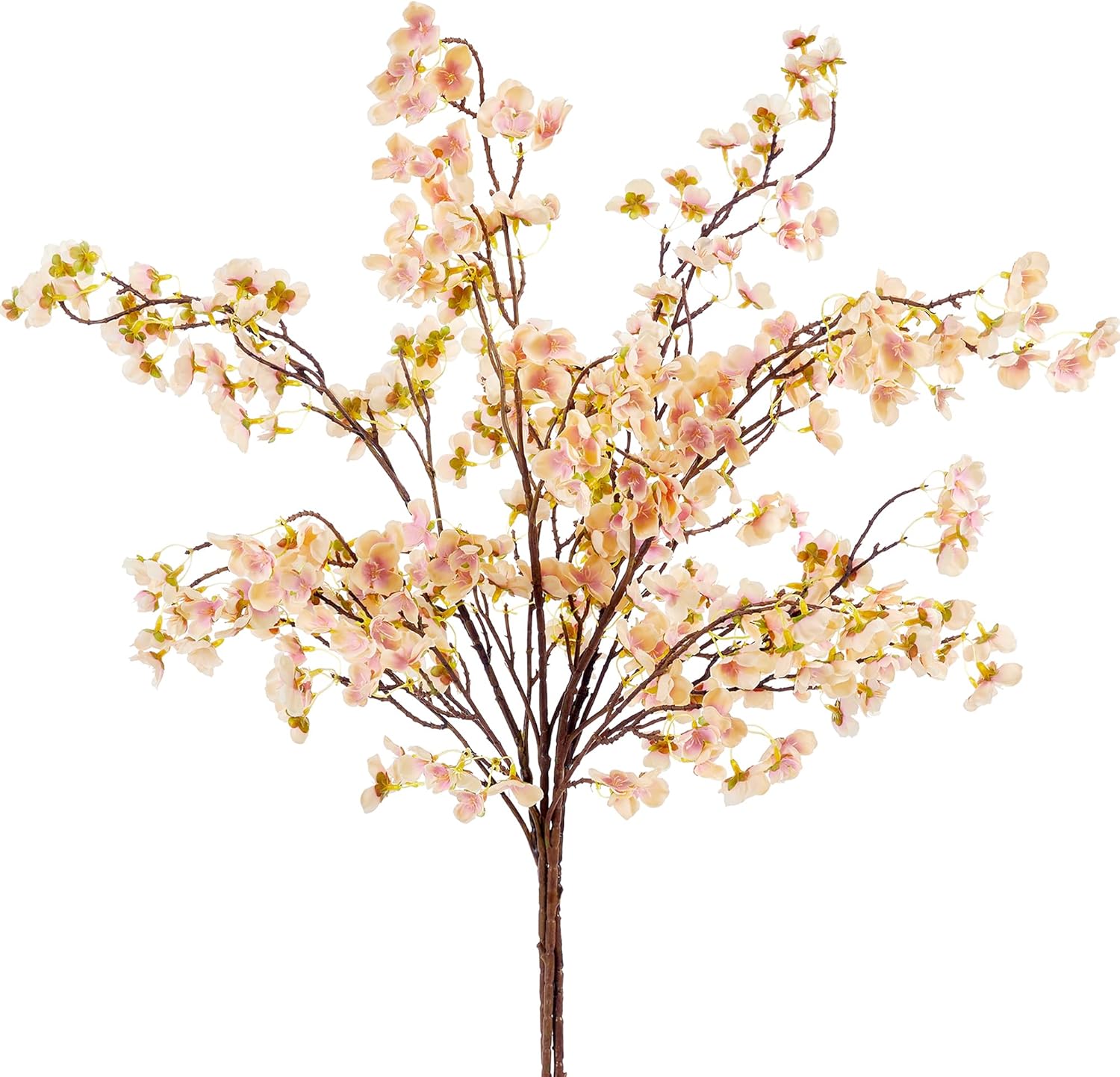 SITUMEIZI Artificial Cherry Blossom Branches Silk 40.58 Inch Faux Cherry Flowers Tall Stems for Home Wedding Bedroom Table Japanese Real Touch Vase Decoration(4Pcs,Champagne)