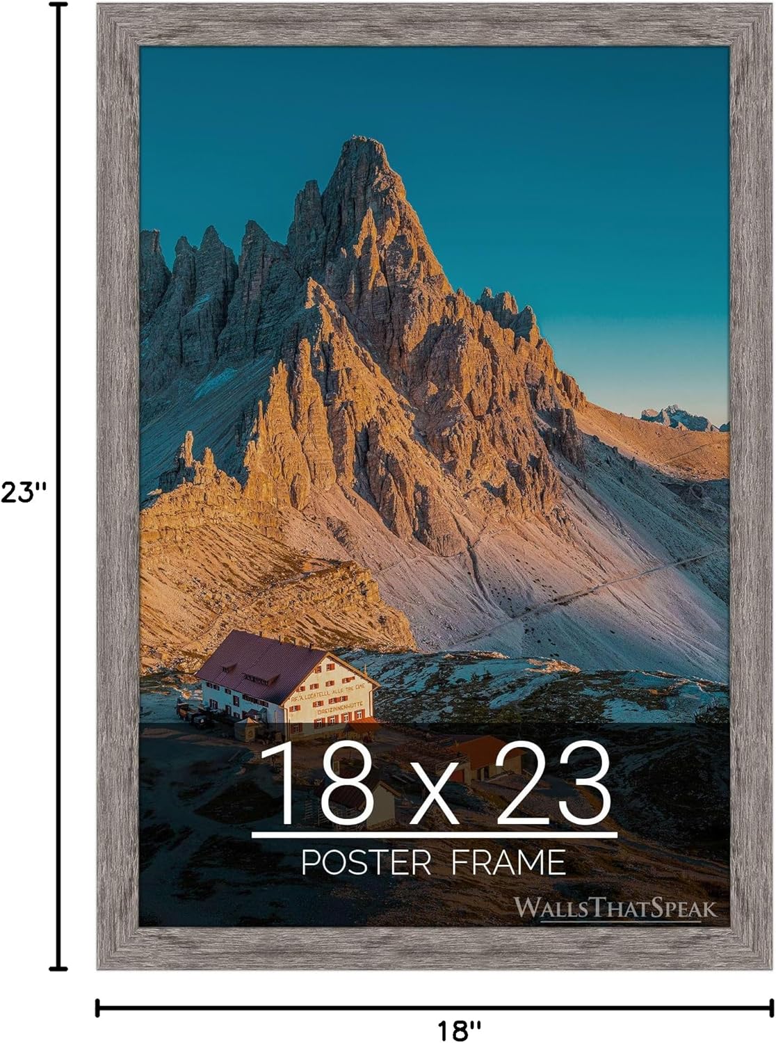 wallsthatspeak 18x23 Gray Barnwood Picture Frame for Puzzles Posters Photos or Artwork