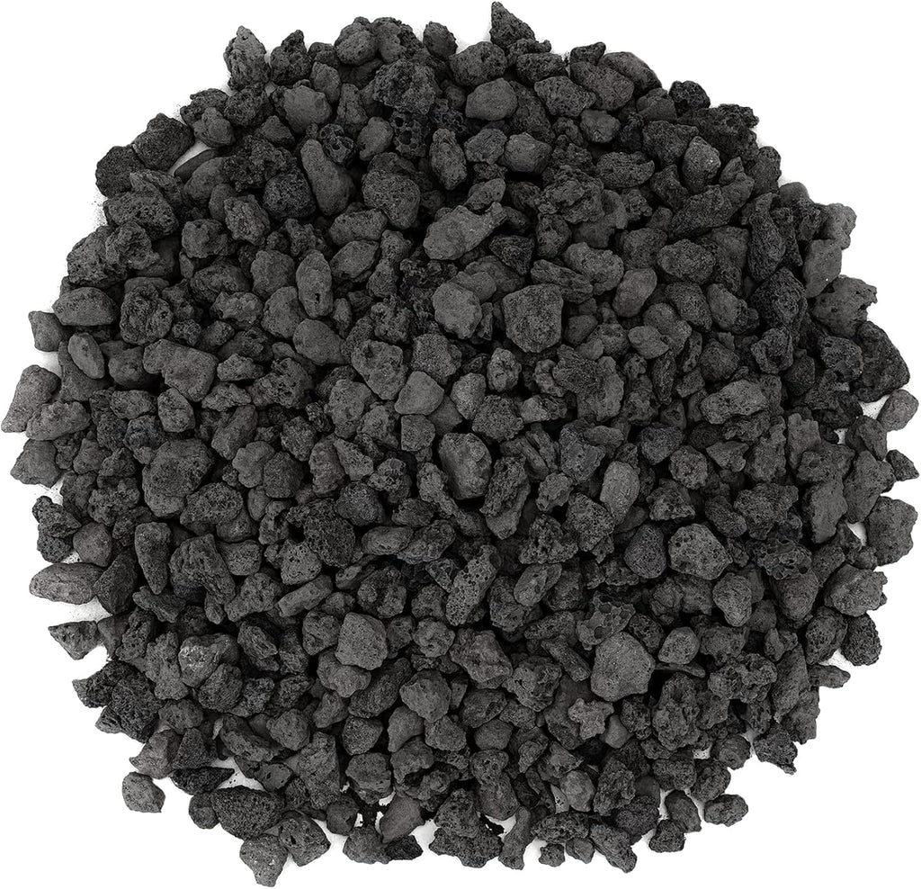 Mr. Fireglass Natural Lava Rock, 0.3"- 0.6" Small Volcanic Lava Rock for Indoor & Outdoor Fire Pits, Fireplaces, Fire Bowls & Fire Table, Decorative Garden Landscaping, Potted Plants -10 Pounds, Black