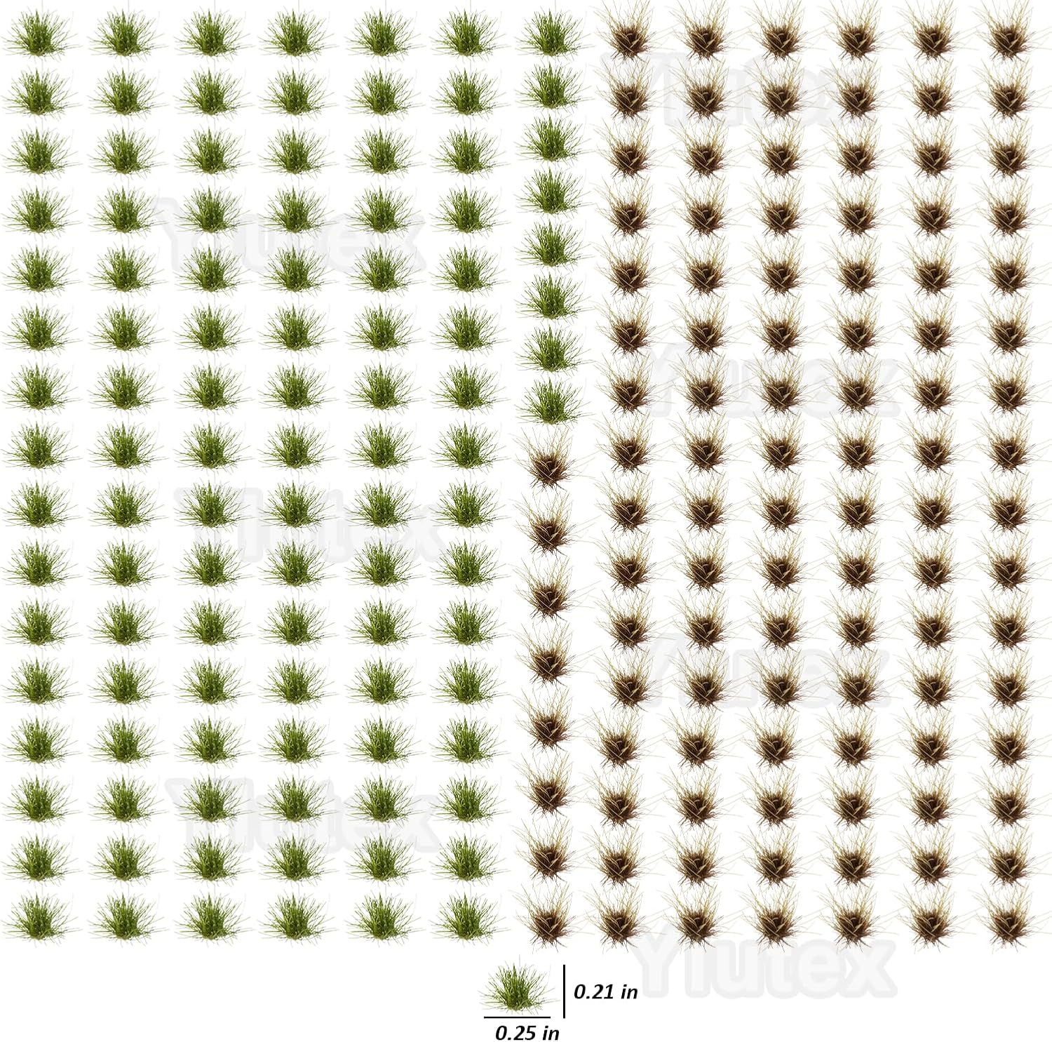 208-Piece 8mm Tall Diorama-Flowers-Grass Point Leaf Miniature Static-Grass for Model-Train-Scener Wargaming-Terrain ，Dioramas & DIY Crafts