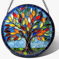 8-Inch Stained Glass Ornament, Stained Glass Window Hanging, Suncatcher Window Hanging, Home Decor, Tree of Life Ornament | Mother's Day, Christmas, Birthday, Housewarming | Gifts for Mom & Friend
