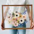Floating Frame 16x20 Real Double Glass Floating Picture Frame 18x24 Shadow Box Pressed Flowers Frames Floater Maple Wood Frame 16x20 Bouquet Frames For Wedding Memory