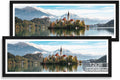 12x36 Picture Frame 2 Packs, Real Glass and Rustic Black Wood Frame, Display Collage Pictures Twelve 4x6 With Mat or Pennant 12 x 36 Without Mat - Horizontal or Vertical Wall Mounting