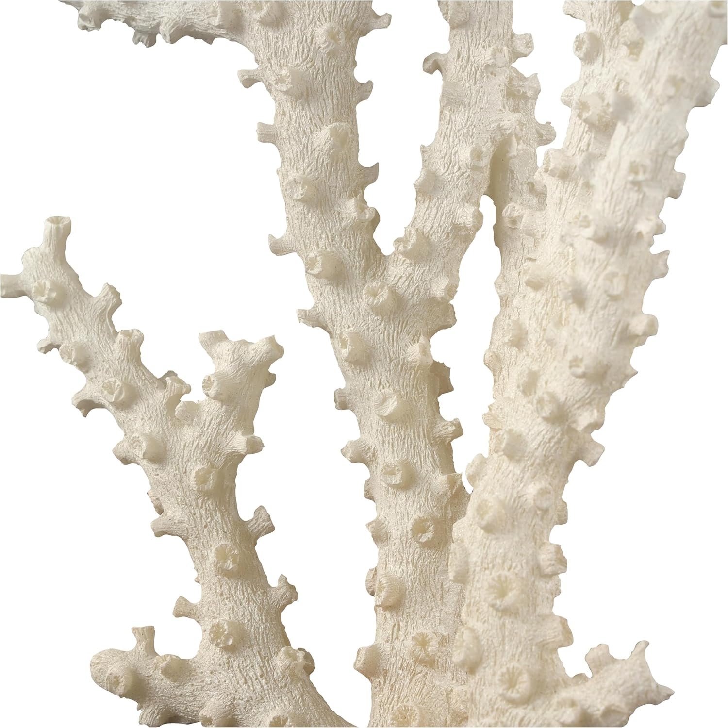 Deco 79 Polystone Coral Decorative Sculpture Home Decor Statue with Clear Acrylic Base, Accent Figurine 9" x 4" x 14", Cream