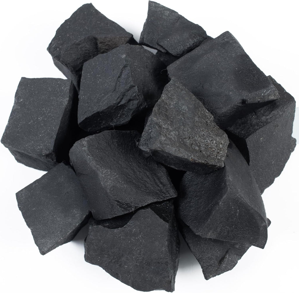 Crocon 1LB Black Agate Rough Bulk Natural Stone Raw Stone Tumbling Cabbing Polishing Mining Chakra Balancing Reiki Healing Good Luck Home Office Decor