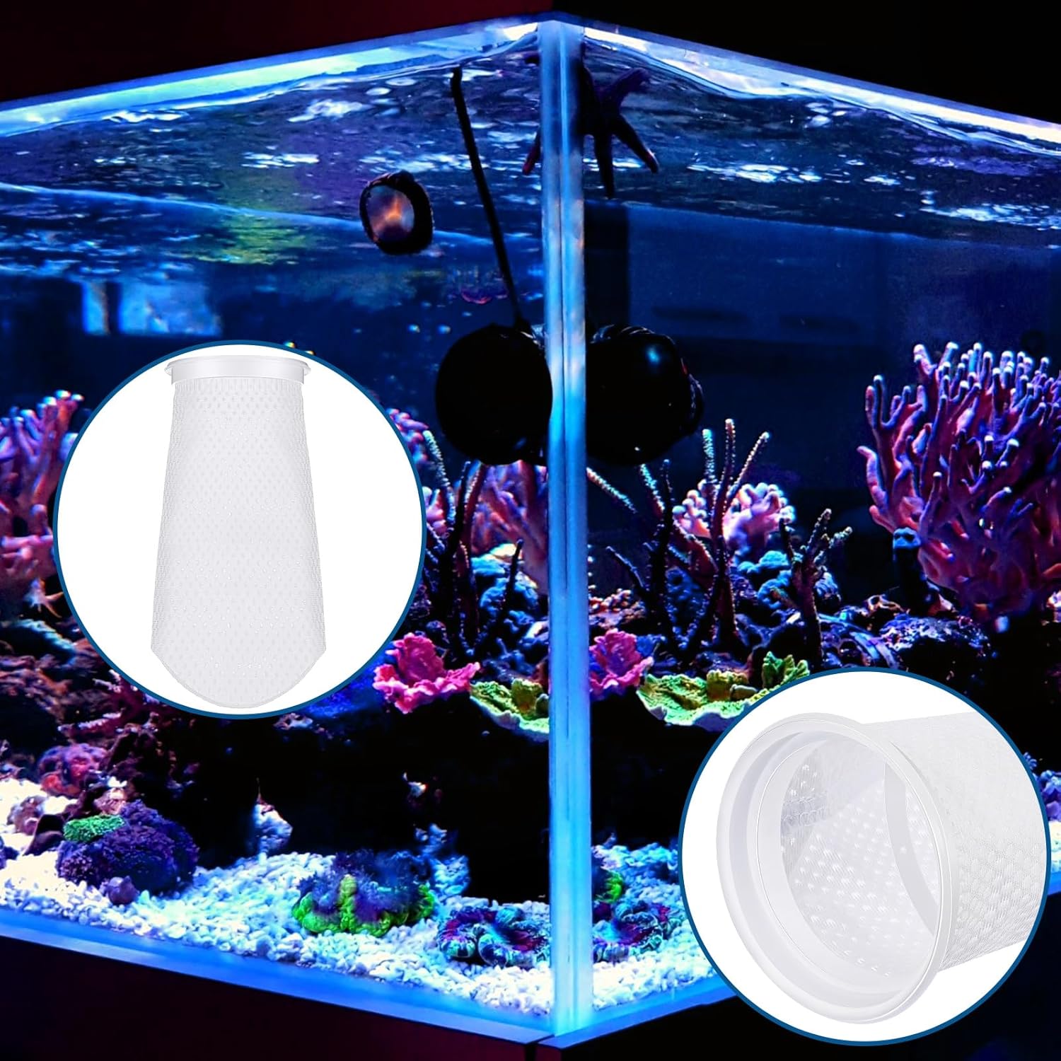 Jecery 12 Pcs 150 μm Filter Socks 4 Inch 3D Honeycomb Filter Sock Aquarium Felt Filter Bags by 9.8 Inch Long for Fish Tank Aquarium Ponds Sumps Overflows Saltwater