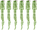 6PCS Artificial Succulents Hanging Plants,27.5 Inch Fake String of Pearls Greenery Plants 5 Branches for Autumn Home Garden Office Party Balcony Wall Indoor Outdoor Fall Decoration