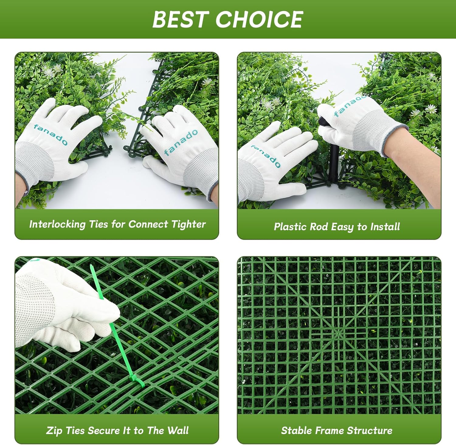 Artificial Hedge Grass Wall 20"x20"(12pcs), UV-Anti Green Wall Decor Backdrop, Fake Greenery Plant Wall Boxwood Panels for Privacy Fence Screen Outdoor Indoor Wedding Garden Backyard