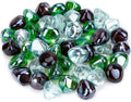 Stanbroil 10-Pound Blended Fire Glass Diamonds - 1/2 inch Fire Glass Blended Emerald Green, Crystal Ice, Amber Luster for Indoor and Outdoor Gas Fire Pits and Fireplaces