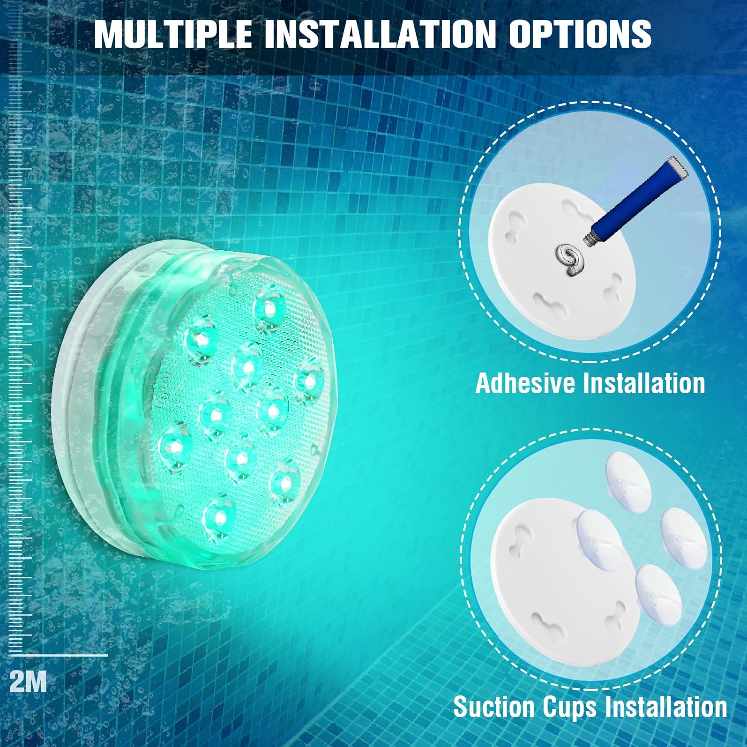 Rechargeable Submersible Pool Lights with Remote, Waterproof Underwater Charging Battery Operated Controlled 25 Color Changing LED with Magnet Floating Lights Pool Pond Decoration (1 Pack)