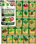 HOME GROWN 21,600+ Lettuce Seeds for Planting - 20 Heirloom Varieties, Non-GMO USA - Romaine, Butterhead, Iceberg, Leaf Lettuce, Spinach & Kale - Indoor, Outdoor & Hydroponic Garden Kit