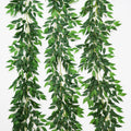 3 Strands Artificial Italian Ruscus Vines 78" Silk Italian Ruscus Greenery Garland with Green Leaves Faux Greenery Vines Stems for Table Centerpieces Wedding Arch Flowers Home Decor