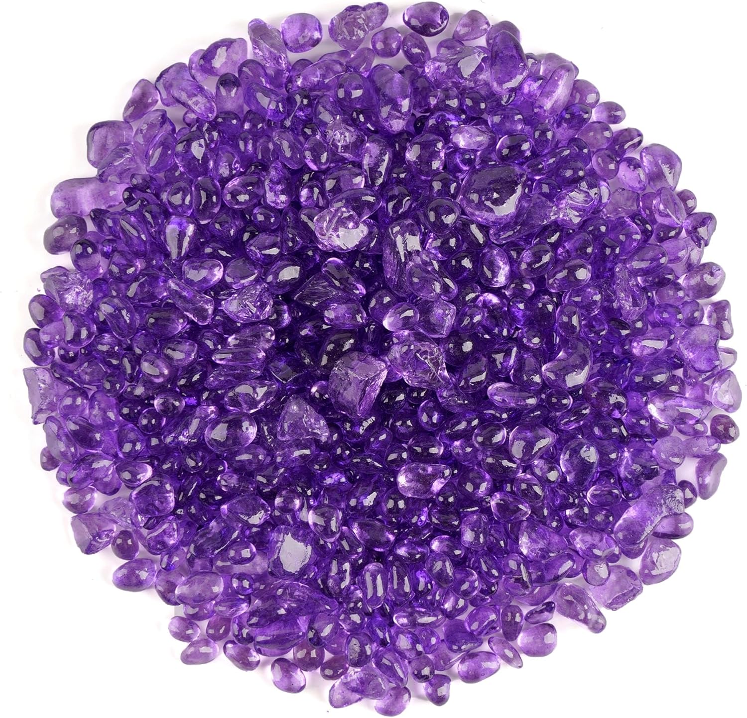 Glass Stones, 1Lb/460g Irregular Sea Glass Dercorative Rocks Non-Toxic Artificial Crystal Pebbles for Aquarium Decoration/Vase Filler/Table Scatter/Handcraft/Jewelry Making/Gems Display, Purple