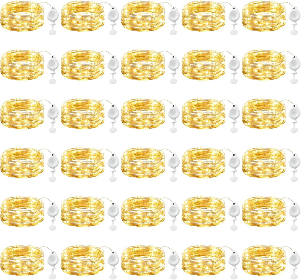 Brightown 30 Pack LED Fairy Lights Battery Operated String Lights, 7ft 20LED Waterproof Silver Wire String Lights, Firefly Starry Moon Lights for Mason Jars DIY Christmas Wedding Party Bedroom