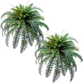 Giant Artificial Boston Ferns for Outdoors Large–UV Resistant LifeLike Faux Fern, Realistic Silk Greenery plants large Office, Home Decor, 2pack 88 Branches,48 Inch fake fern Leaf Green.No Base