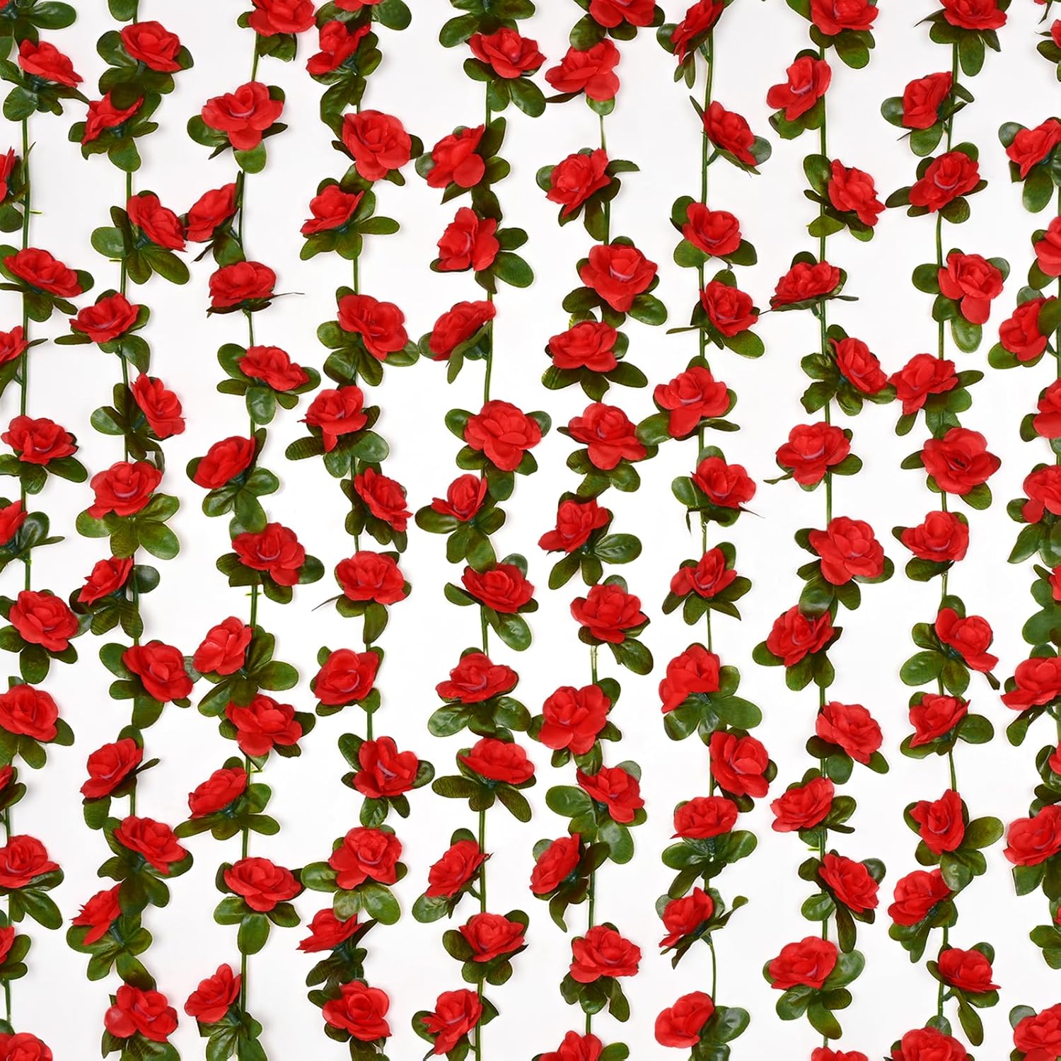 BLEUM CADE 5Pcs 41Ft Flower Garland Artificial Rose Vines for Bedroom, Cute Fake Hanging Flower Vines Floral Garland Decorations for Wedding Party Wall Room Decor Aesthetic