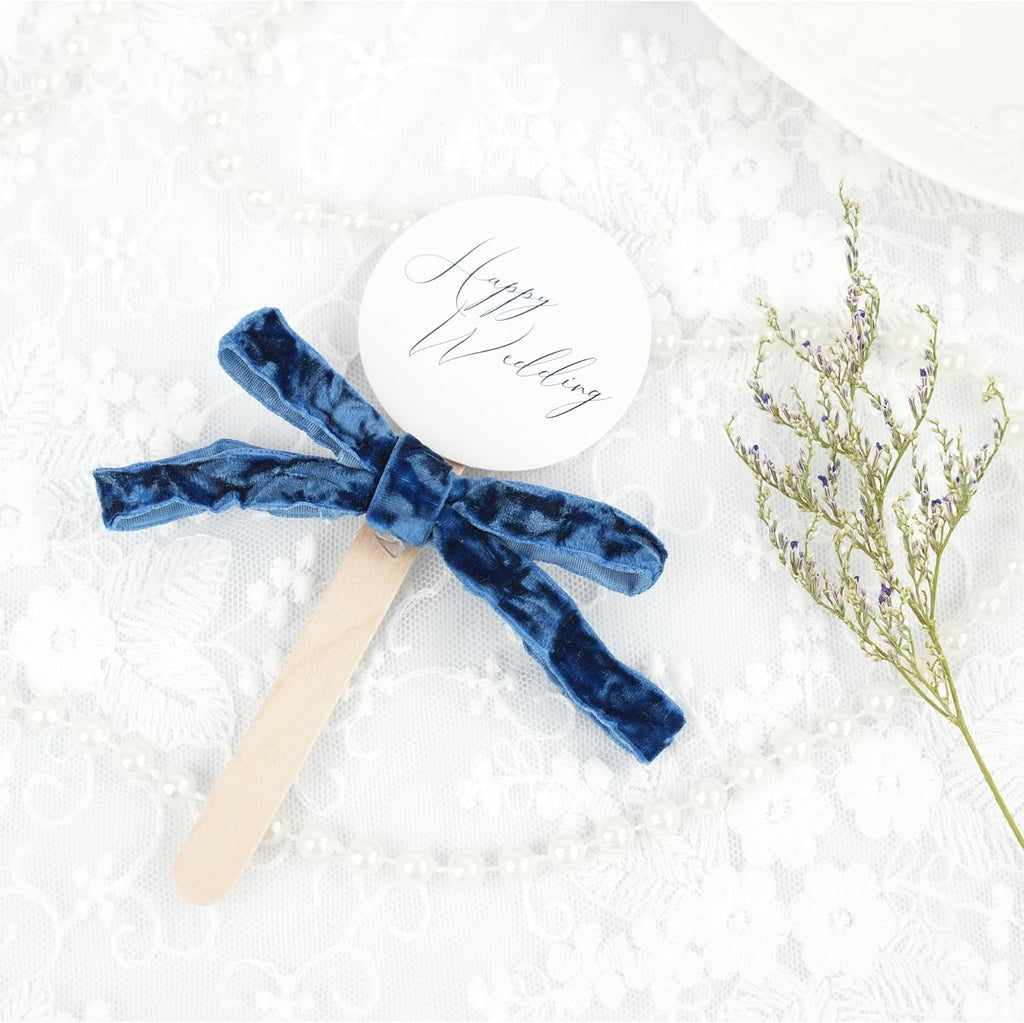 MAYREEL 3/8 Inch Blue Crushed Velvet Ribbon Navy Blue Vintage for Flower Bouquet Gift Wrapping Wedding Invitations Crafts Christmas Decorations Party 25 Yards