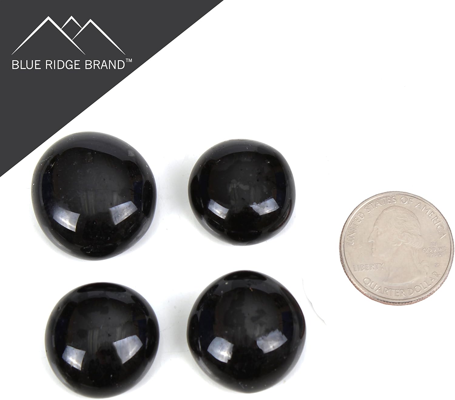 Reflective Fire Pit Glass Beads - Professional Grade Fire Glass for Fire Pit - 3/4" Firepit Glass Rock - Glass Stones - Gas & Propane Fireplace Glass (20 Pound, Black)