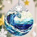 Christmas Ornaments, Christmas Tree Decorations, Keepsake Ornaments, Holiday Decor, Holiday & Xmas Gifts, Gifts for Ocean Lovers & Nature Lovers - Ocean Waves-Theme ﻿