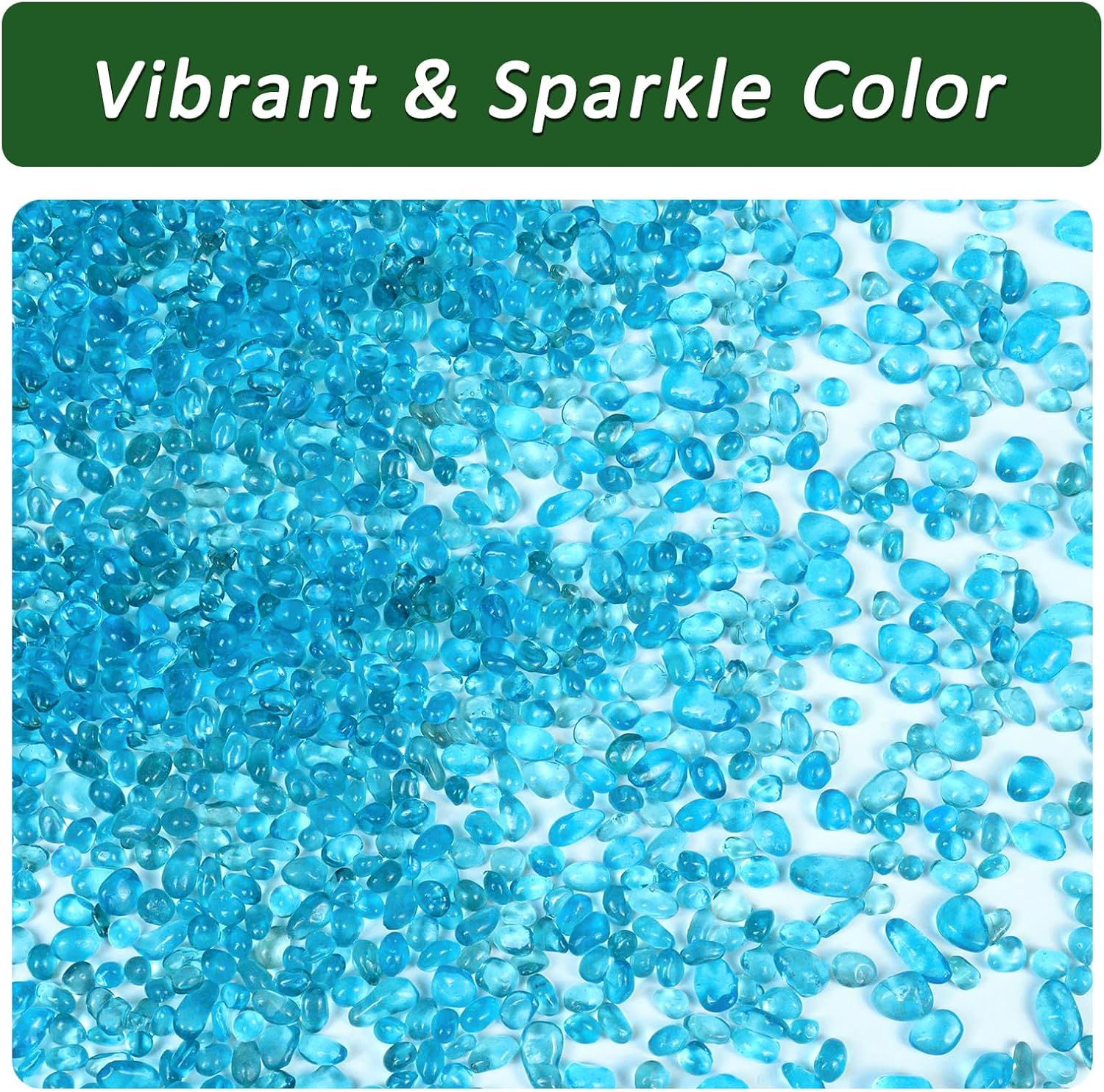 BXI 2.2 Lbs Small Aquarium Substrate Gravel Sand, Polished Smooth Fish Tank Gravel, Colorfast Uncoated Vibrant Blue Sea Glass, Decorative Stones for Vase Fillers, Fairy Garden, Potted Plants