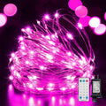 LAMPHOME Fairy Lights Plug in, 33Ft 100 LEDs Waterproof Twinkle Firefly Lights, Adaptor Included, Starry String Lights for Wedding Indoor Outdoor Christmas Patio Garden Decoration, Pink