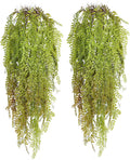 RECUTMS 2 Pcs Artificial Hanging Plants Fake Hanging Plant Faux Ferns Ivy Willow Vine Leaves Wall Greenery Home Garden Wedding Party Indoor Outdoor Decorations(Grass Green)