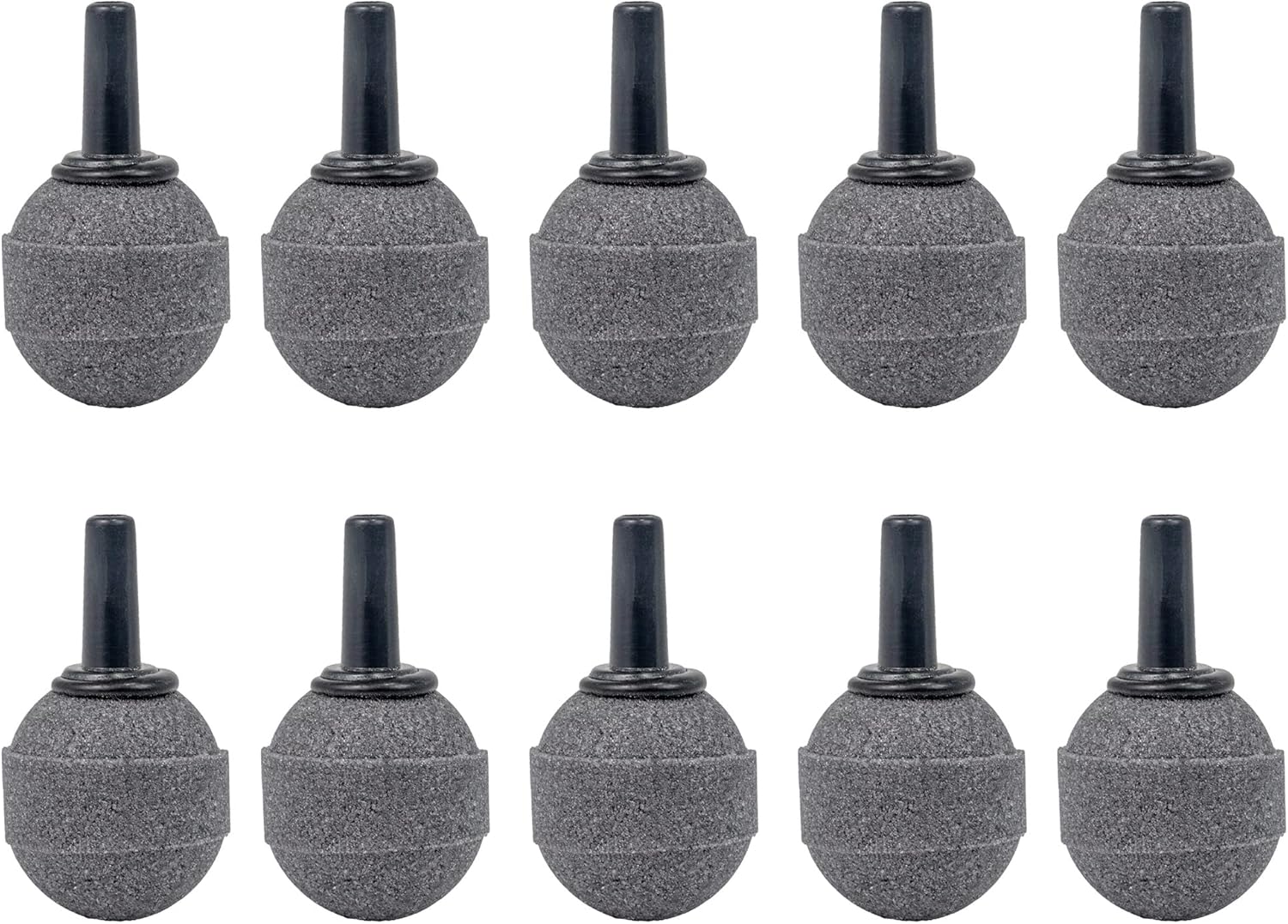 Air Stone Bubble Diffuser Ball - for Aquarium Air Pump and Fish Tanks, Gray, Pack of 10pcs