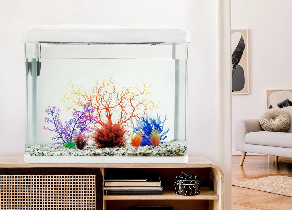 MyLifeUNIT Aquarium Plants, 7 Pack Artificial Coral Ornament for Fish Tank Decorations (Multicolor)