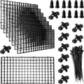 soujkooy 8Pcs Fish Tank Divider, 5.9x11.8in/15X30cm Aquarium Filter Bottom Divider Plastic Grid Tray Egg Crate, Fish Tank Bottom Isolation with 10 Sucker Clips and Bracket Ties