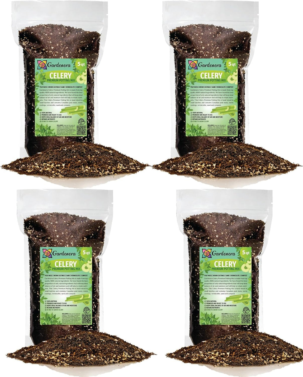 GARDENERA Premium Celery Potting Soil Mix - Optimal Nutrient-Rich Blend for Thriving and Crisp Celery Plants - 20 Quart