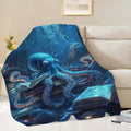 Octopus Throw Blanket Ocean Octopus Stuff Gifts for Kids Girls Boys Adults Women Man Soft Cozy Warm Plush Fluffy Fuzzy Fleece Blanket Decor 50''X60''