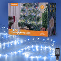 Fairy Lights Plug in, 10ft 200LED Cluster String Lights - Twinkle Copper Wire Christmas Tree Lights Waterproof for Bedroom Decor, Indoor/Outdoor Party, Patio, Garden，Blue White，2pack