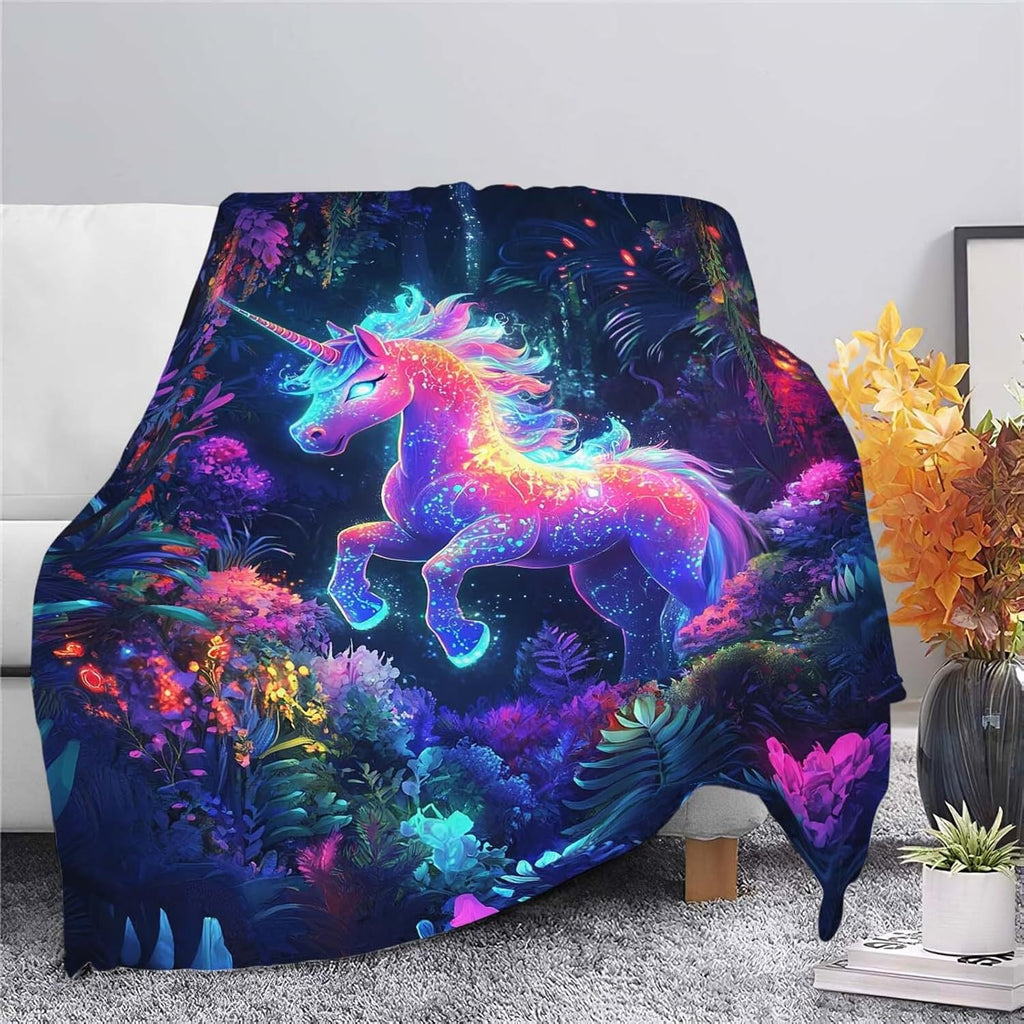Unicorn Throw Blanket Unicorn Stuff Gifts for Kids Girls Boys Adults Women Man Soft Cozy Warm Plush Fluffy Fuzzy Fleece Blanket Decor 40''X50''