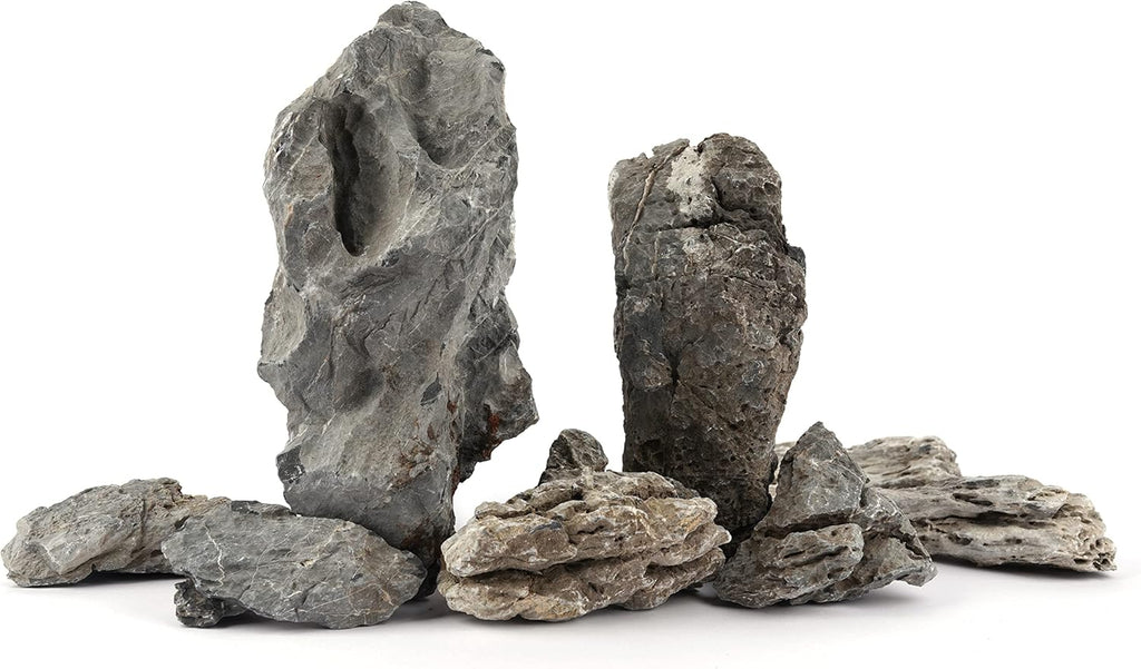 LANDEN Seiryu Stones Natural Rocks (17lbs, 3~11 inches,7-8pcs) for Aquarium, Paludarium, Terrariums, Landscaping Rocks, Aquascaping