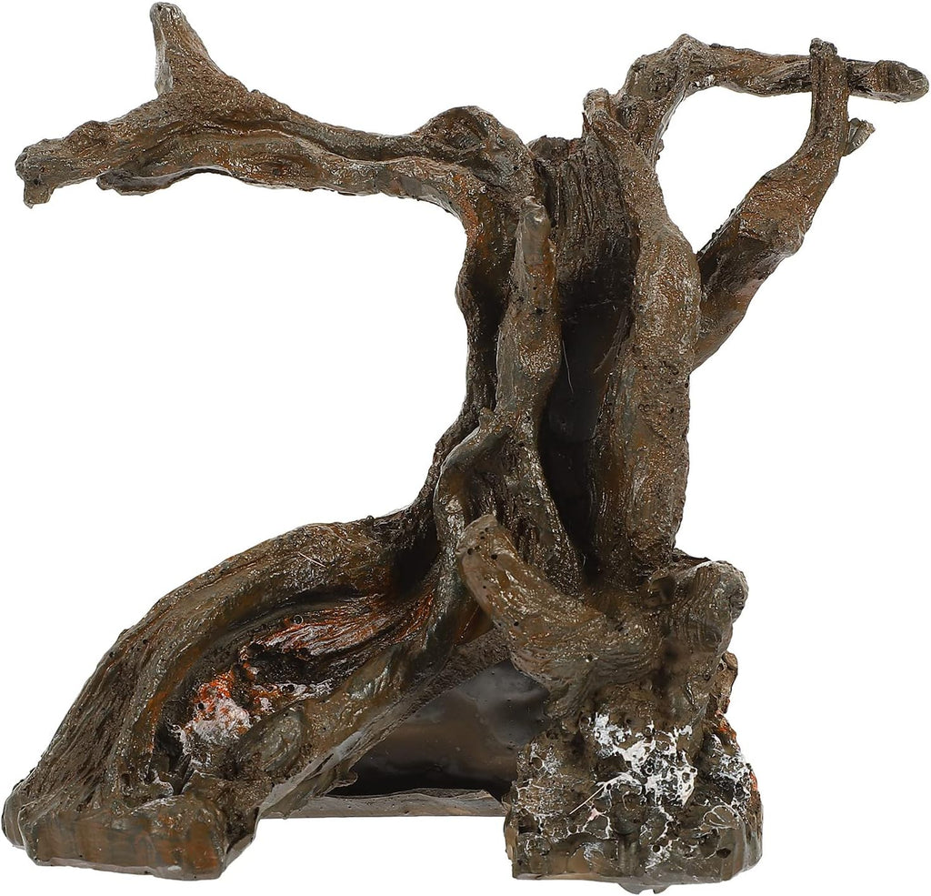 LUOZZY Aquarium Natural Trunk Aquarium Tree Root Model Resin Wood Branches for Underwater Fish Tank Decorations (Brown)