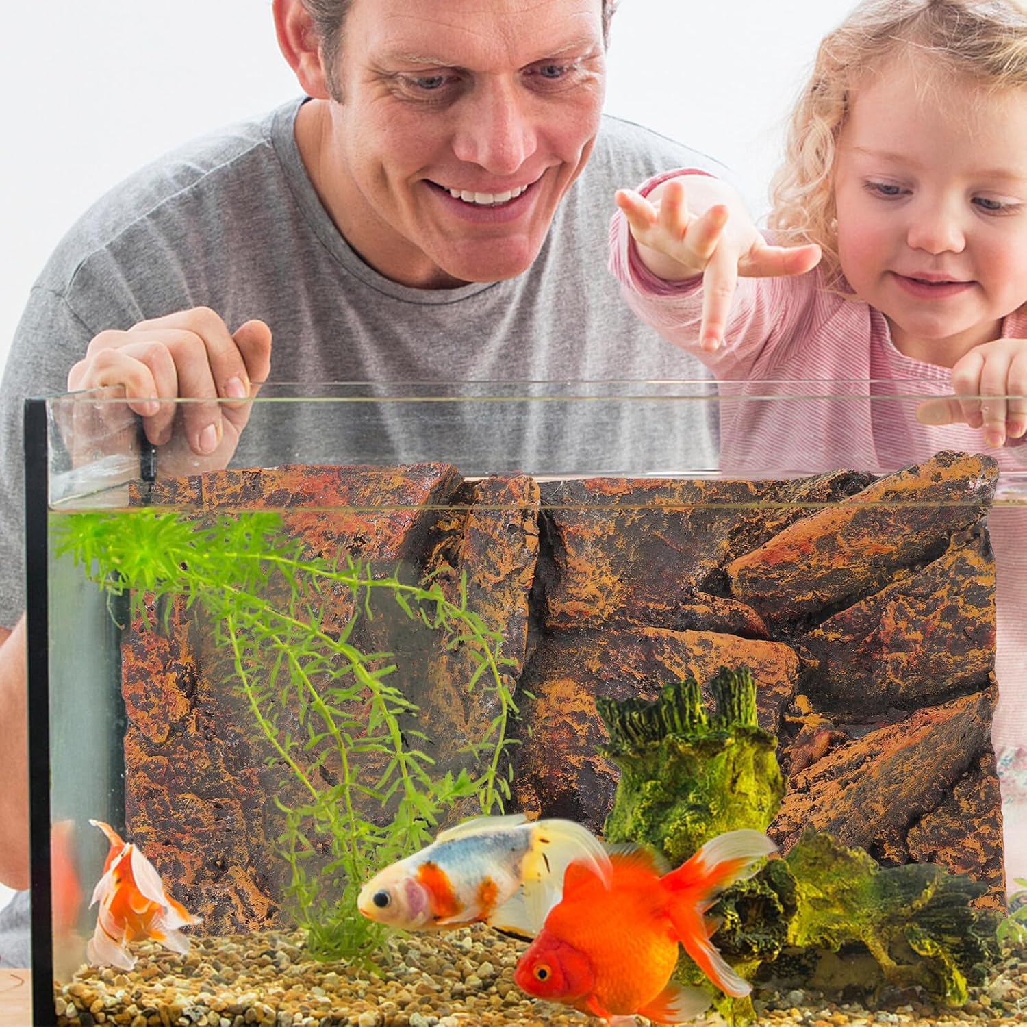 Milisten PU Rock Terrarium Background Board Realistic Aquarium Decorative Panel for Reptile Tanks Fish Tanks Turtle Habitats Lightweight Simulation Scenery