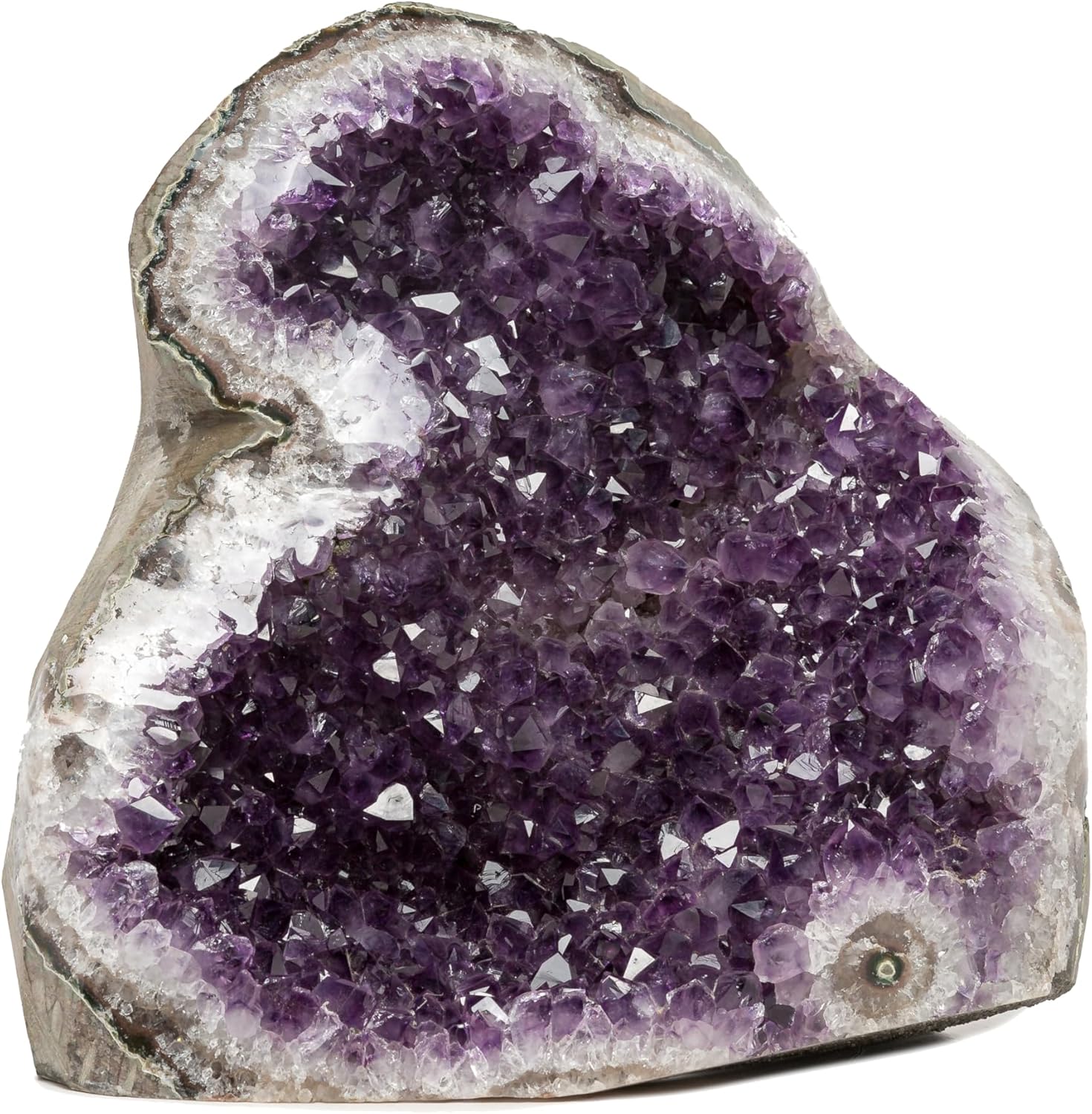 GEMS 23.9 lb Extraordinary Natural Amethyst Geode - Unique Collectors Quality - 10 (H) x 8.5 (W) Inches Large Crystal Cluster Stone from Uruguay Raw Geode Quartz - Deep Purple Color
