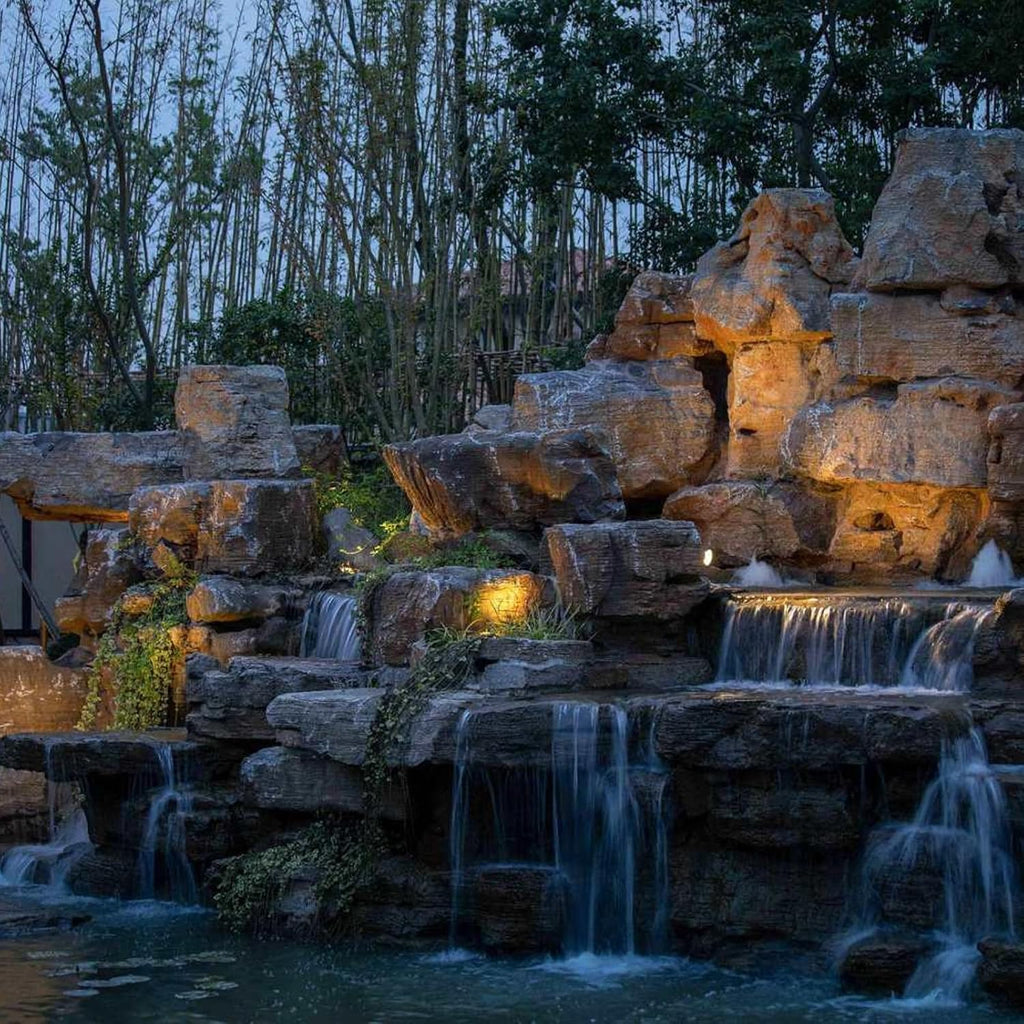 Low Voltage Pond Lights 6PK Landscape Lighting Submersible Light 2900K Warm White 5.4W 135 Lumens Underwter Lights Floodlight with 15FT Wire for Swimming Pool, Fountain, Pond