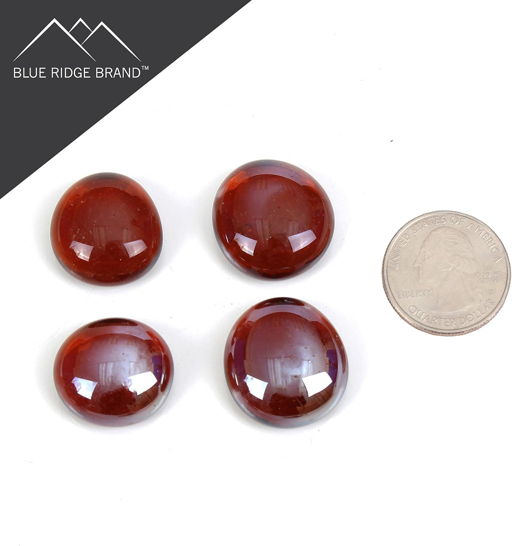 Reflective Fire Pit Glass Beads - Professional Grade Fire Glass for Fire Pit - 3/4" Firepit Glass Rock - Glass Stones - Gas & Propane Fireplace Glass (50 Pound, Dark Amber)