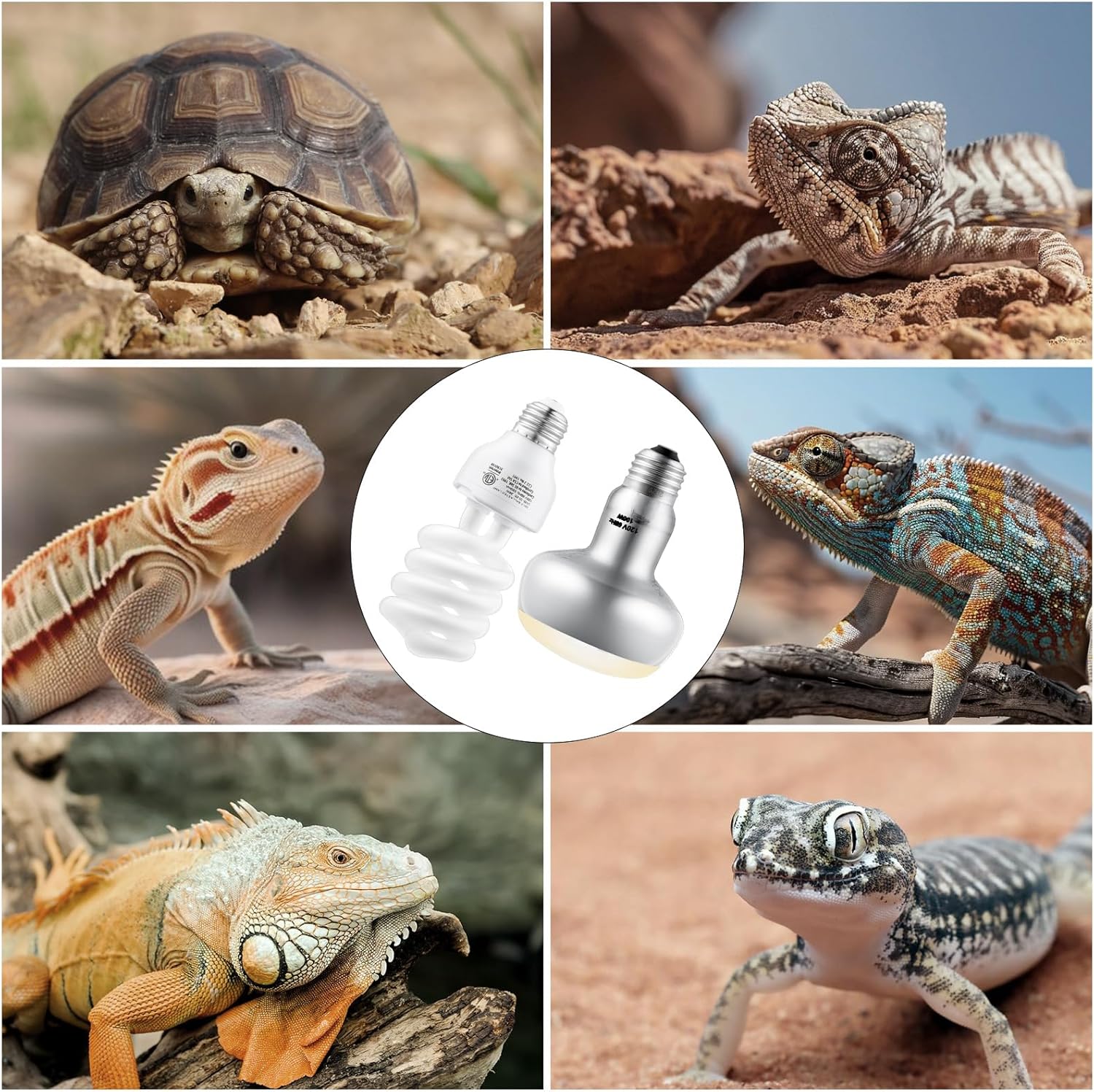 DXOPHIEX 100W Reptile Heat Lamp and 26W 10.0 UVB Bulb Combo Pack, UVA Basking Bulb and UVB Light for Reptiles, Basking Light for Bearded Dragon, Turtles, Snake and Lizard